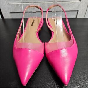 Abound Women's Pink Charlatan Clear Strap D'orsay Flat Size 6.5